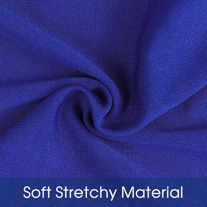 Pack of 50 Stretch Sequin Chair Sashes Chair Bands One-Sided Sequins Decor for Hotel Wedding Reception Party Event Chair Cover Decoration 4"x16" - Royal Blue