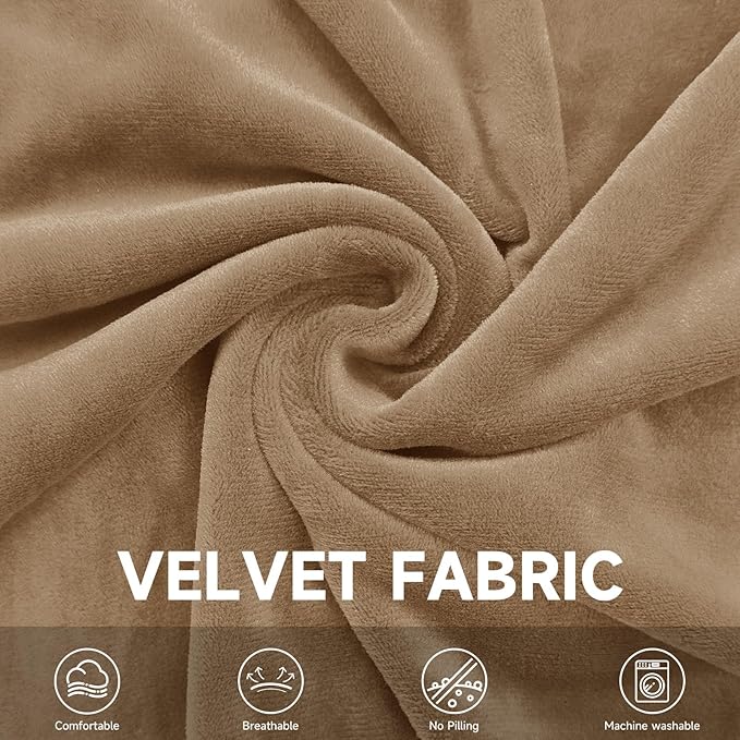 Velvet Wingback Dining Chair Cover Soft Stretch Accent Chair Cover Slipcover Thick Plush Wing Back Chairs Covers Furniture Protect Washable Chairs Protector Covers for Dining Room (Brown, 4)