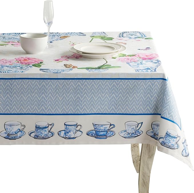 Maison d' Hermine Table Cloth Rectangle Table 100% Cotton 60 x 90 Inches Tablecloth Reusable Decorative for Dining Kitchen Room Farmhouse Party Home Hotel Restaurant Spring Summer - Canton