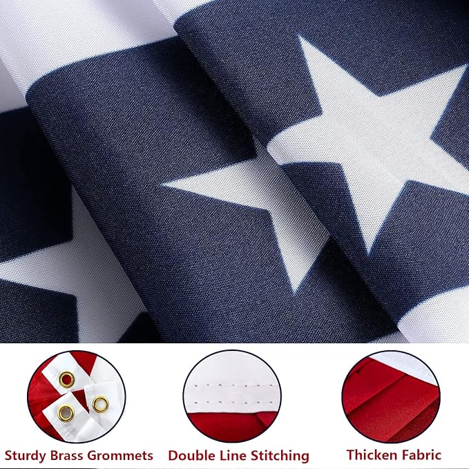 2x4 Ft American Pleated Fan Flag, Patriotic Half Fan Bunting Flag, Indoor Outdoor for Red White Blue USA 250th Anniversary 4th of July Decoration Patriotic Decor Memorial Day (Set of 5)