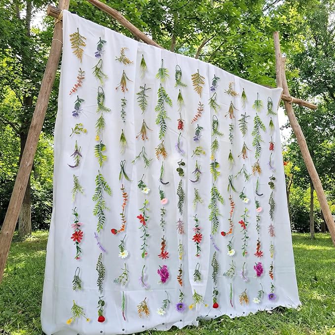 Suncalla 12 Pcs 70.8 ft Wildflower Garland Pre Strung Artificial Hanging Flower Vine Backdrop Decor from Ceiling Floating Silk Floral Garland for Garden Wedding Bridal Shower(Wildflower,Multicolor)