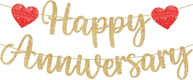 KatchOn, Rose Gold Happy Anniversary Balloons Letters - 16 Inch | Happy Anniversary Banner for Happy Anniversary Decorations | 000 Pcs Artificial Red Rose Petals - Silk, Fake Rose Petals for Romantic