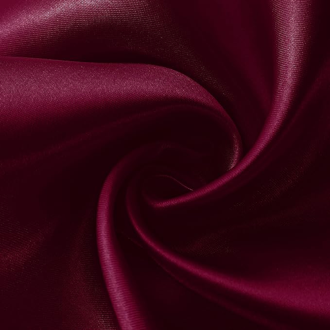 Horbaunal 12 Pack Burgundy Satin Table Runner 12 x 108 Inch, Smooth Table Runners for Wedding Banquets Birthday Party