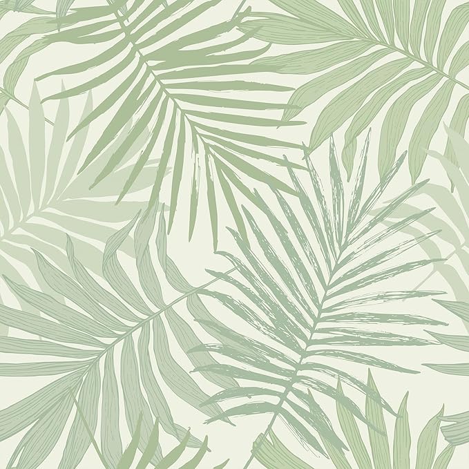 VEELIKE Green Tropical Wallpaper Peel and Stick Boho Palm Leaf Wallpaper for Bedroom Bathroom Walls 17.7''x354'' Self Adhesive Tropical Contact Paper Green Leaf Wall Paper Renter Friendly Removable