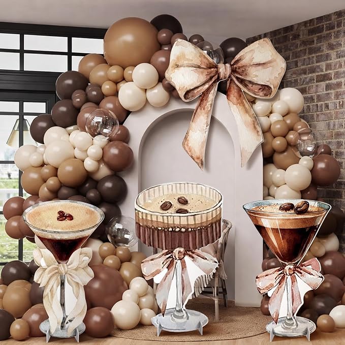 4 Pcs A Tini Bit Older Cardboard Cutout Espresso Martini Bow Birthday Party Decoration Martini Coffee Cardboard Cutout for Bar Women Girls Bachelorette Night Photo Backdrop Bridal Shower