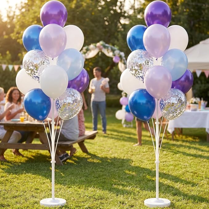 Balloon Column Stand Kit with Balloons, Base and Pole, Balloon Column Kit for Floor or Table Backdrop Decoration for Party Wedding Baby Shower Birthday Graduation