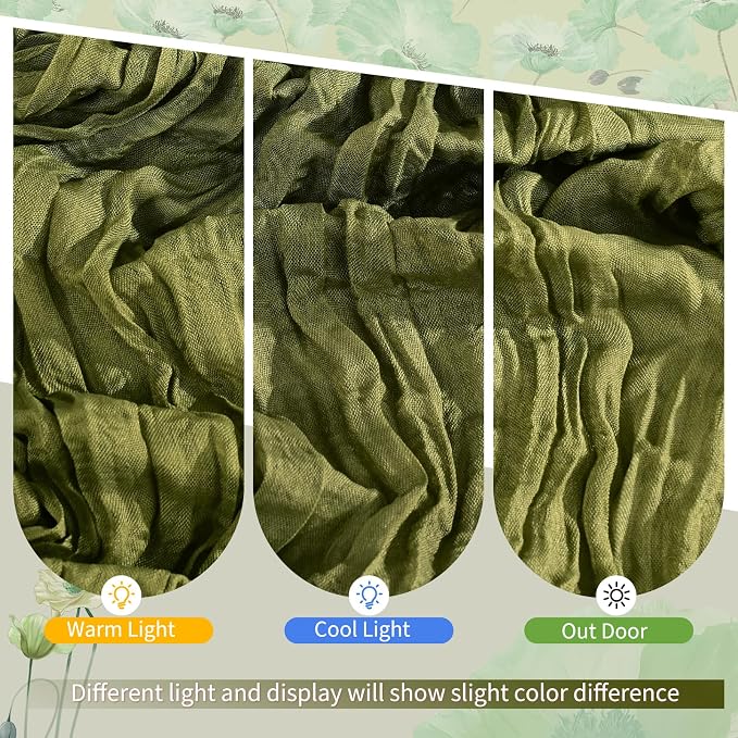 18 Pack Olive Green Cheesecloth Table Runner 17 x 108 inch Boho Gauze Table Runner Rustic Sheer Cheese Cloth Table Decorations for Wedding Party Baby Bridal Shower Birthday Holiday HOM