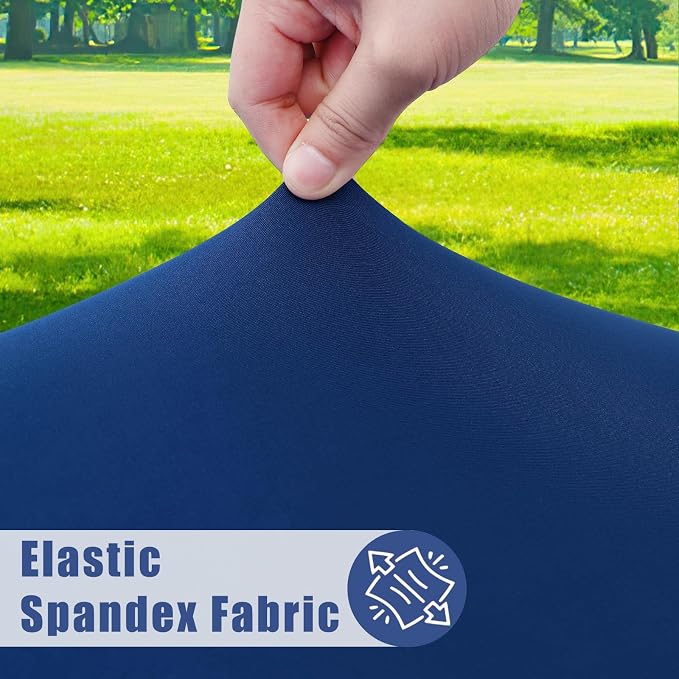 Moosfor Spandex 5 Foot Rectangle Table Cloth 6 Pack, Elastic Fitted Tablecloths for Picnic, Stretch Washable Patio Table Cover for Outdoor, Camping, Banquet and Parties (Navy, 30"x60")