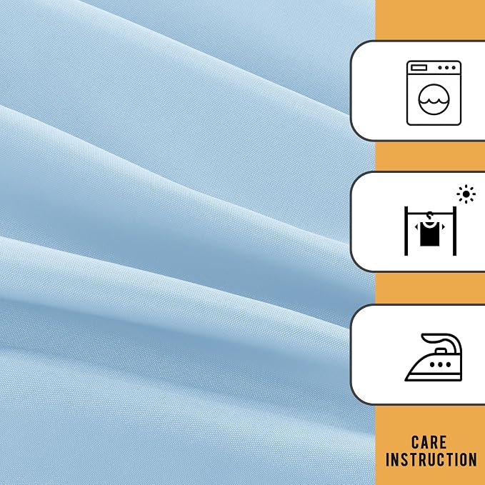 Obstal 2 Pack Table Clothes for 8 Foot Rectangle Tables - Water Resistant Washable Fabric Polyester Rectangle Table Cover Protector for Wedding, Banquet and Trade Shows, 96L x 30W Inches, Dusty Blue