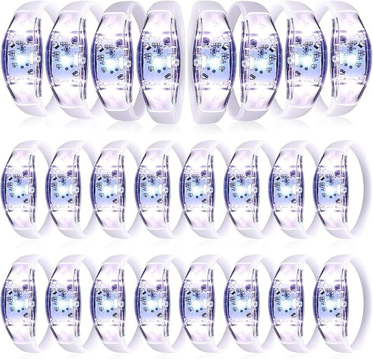 JellyArch 24 Pcs LED Glow Bracelets Sound Activated LED Bracelets Music Control Glow in The Dark for Wedding, Raves, Concert, Camping, sporting Events, Party