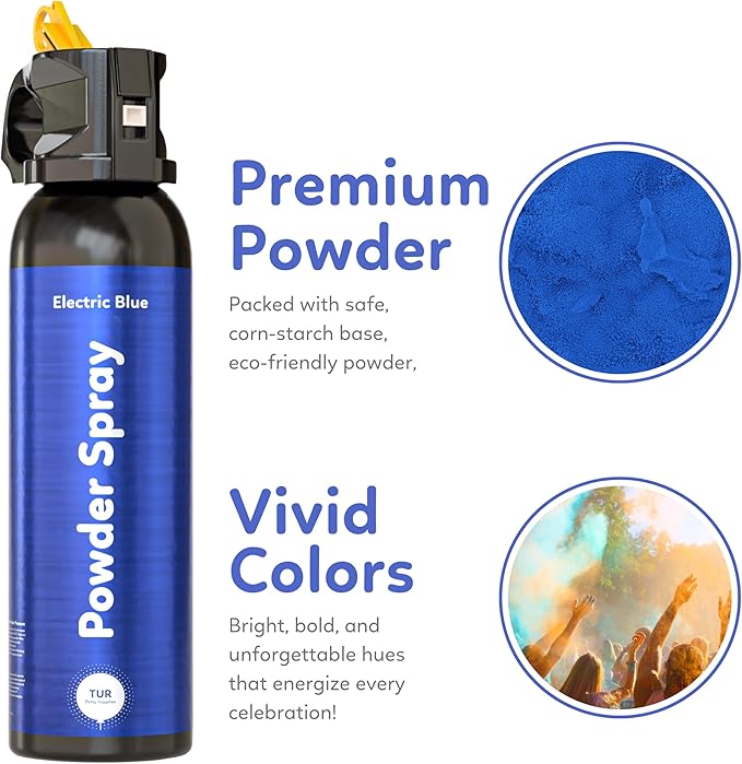 Blue Smoke Bomb Powder Cannon Gender Reveal Fire Extinguisher Biodegradable| Launches 25ft | 10 Second Spray | Holi Color Decorations for Photoshoots, Festivals, Celebrations | TUR Party Supplies