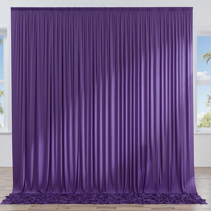 10x8 ft Wrinkle Free Purple Backdrop Curtains for Parties, Tihck Fabric Backdrop Drapes for Mermaid Birthday Wedding Photography Background Baby Shower Home Decor
