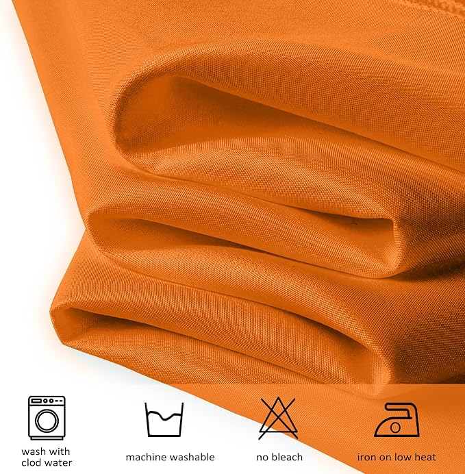 8 Pack Orange Tablecloth 60x102 Inch Rectangle Table Cloth for 6 Foot Rectangle Tables, Wrinkle Resistant Washable Polyester Fabric Rectangular Table Cover for Dining Banquet Wedding Party