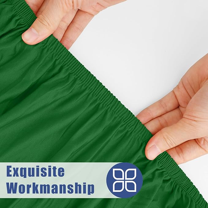 Moosfor Spandex 4 Foot Rectangle Table Cloth 6 Pack, Elastic Fitted Tablecloths for Picnic, Stretch Washable Patio Table Cover for Outdoor, Camping, Banquet and Parties (Emerald Green, 30"x48")