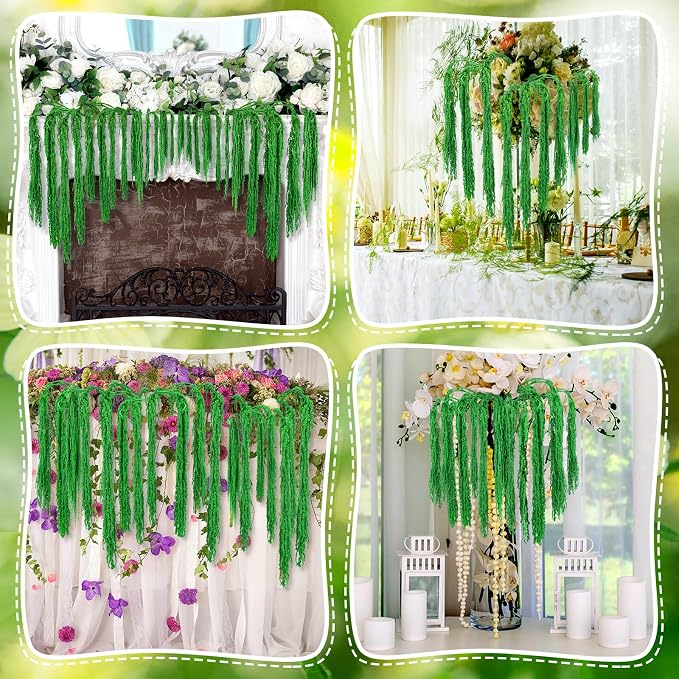 Suncalla Spring Natural Dried Amaranthus Hanging Flowers Amaranthus Artificial Flowers for Wedding Arch Bouquet Floral Garland Wall Home Decoration