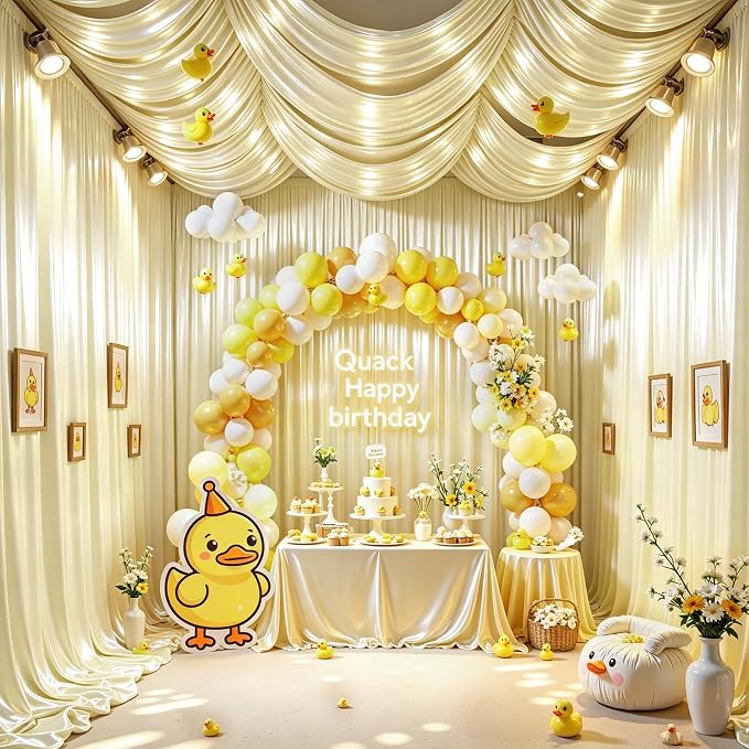 Champagne Glitter Backdrop Curtains - 20x12FT Satin Photo Backdrop, Wrinkle-Free Shimmer Back Drop Cloth Shiny Drapes for Photobooth Wedding Birthday Parties Photoshoot Background Decorations