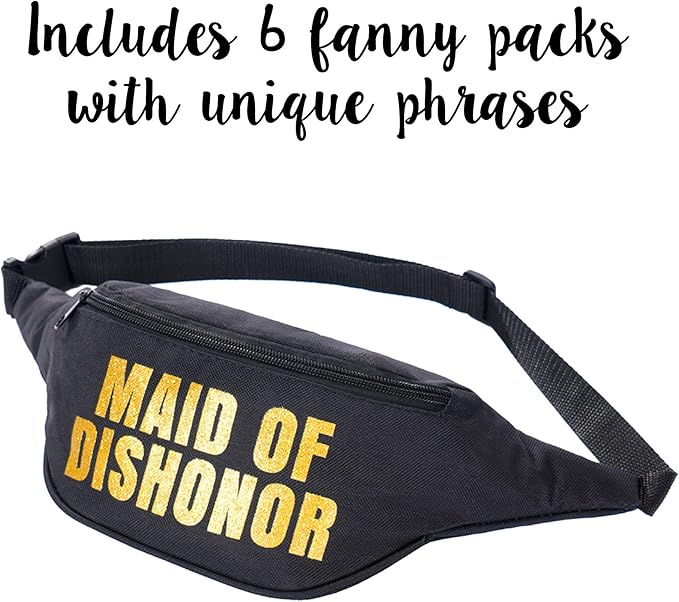 Bachelorette Fanny Pack Set (7 pack) Includes Bride Fanny Pack I Funny Fanny Packs for Bachelorette Party Favors