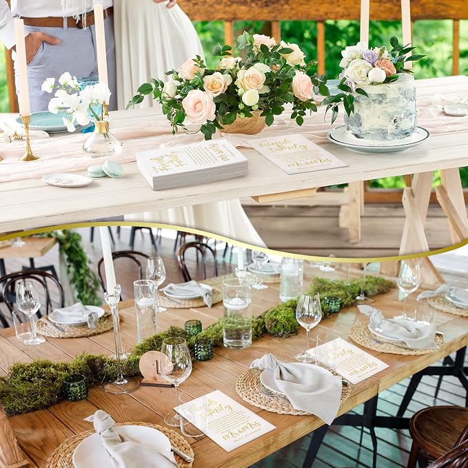 Hotop Wedding Napkins Mr & Mrs Dinner for Reception Disposable Decorative Towels Shower Banquet Rehearsal Decorations (Gold, 200 Pcs), 12.99x15.75 inches,4.33x7.87 inches