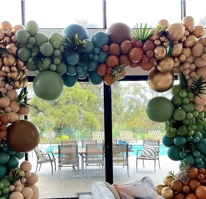 412pcs Brown Balloon Garland Arch Kit 18 12 10 5 Inch Different Sizes Matte Rretro Latex light brown Balloons for Baby Shower Birthday Wedding Graduation Anniversary Party Decoration