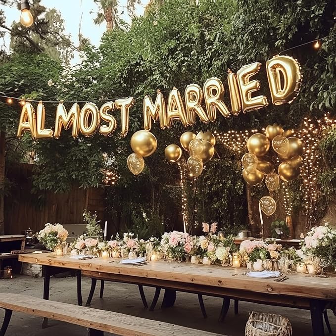 Wedding Rehearsal Dinner Decorations, Almost Married Balloons Backdrop | Wedding Rehearsal Decorations, Engagement Bridal Shower Bachelorette Party Supplies