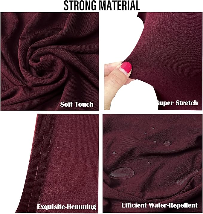 10PCS Stretch Spandex Folding Waterproof Chair Covers,Universal Fitted Chair Cover Protector for Wedding Party Banquet Holidays Celebration Decoration(Burgundy)