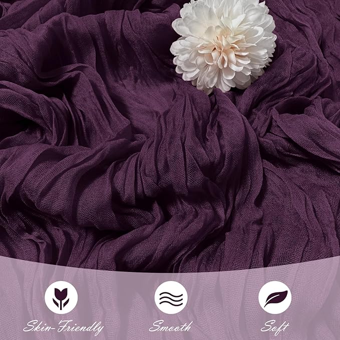 15 Pack Dark Purple Cheesecloth Table Runner 17 x 108 inch Cheese Cloth Table Runners 9ft Blue Table Runner Rustic Romantic Sheer Gauze Runner for Wedding Party Baby Shower Table Decoration