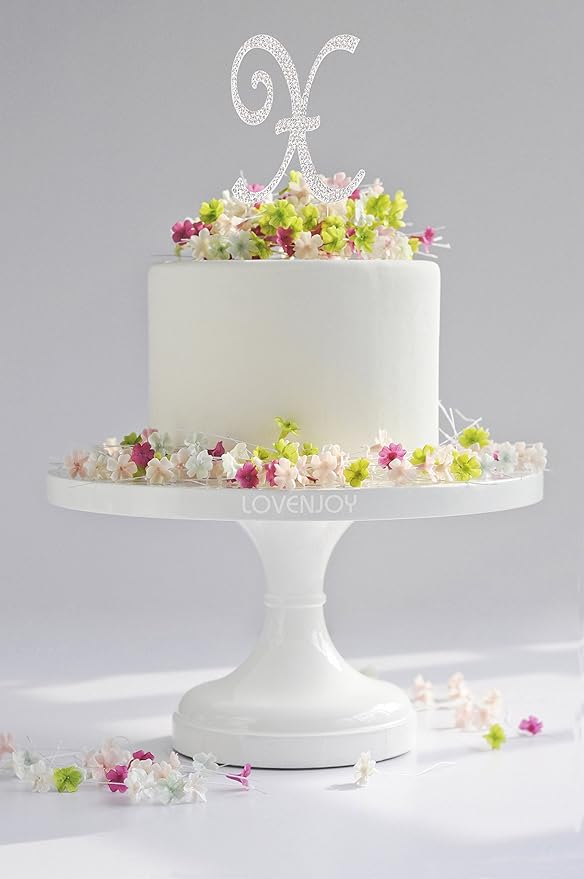 LOVENJOY Gift-Boxed Rhinestone Initial Letter X Cake Topper Wedding