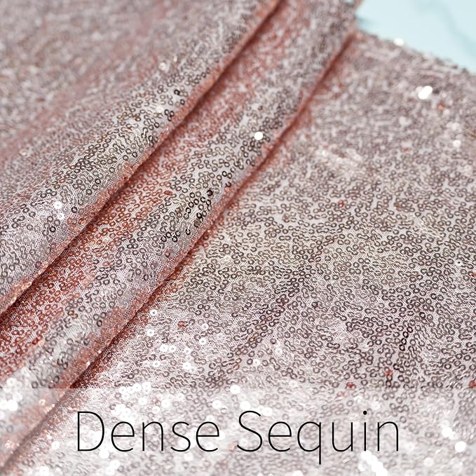 12x108 inch Rose Gold Sequin Table Runner Sparkly Glitter Table Linens 6 Packs for Party Decorations Wedding Birthday Baby Shower Engagement Anniversary
