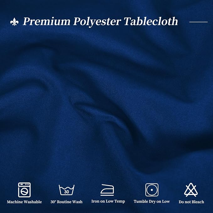 12 Pack Round Tablecloths - 90 Inch, Navy Blue Polyester Table Cover for Round Table, Stain and Wrinkle Resistant Washable Fabric Table Cloth, Polyester Tablecloth for Wedding Banquet Parties