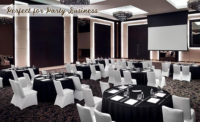10 Pack Black Round Tablecloth 120 Inch Round Table Cloth Washable Polyester Fabric Bulk Linen Tablecloths Round Table Cover for Parties Wedding Banquet Buffet Dinning