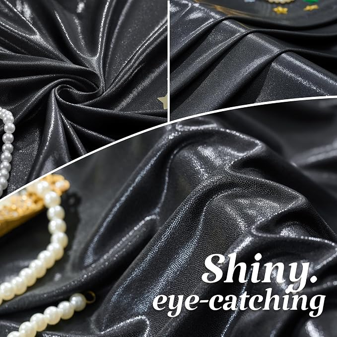 30×10FT Black Sequin Backdrop Curtains Wedding Backdrop Drapes Wrinkle-Free Thick Glitter Photo Background Fabric for Birthday Graduations Friendgiving Christmas Party Photography Stage Decor