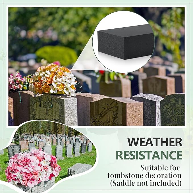 Lallisa 8 Pcs Reusable Floral Foam Blocks Water Weather Resistant Dry Floral Foam for Artificial Flower Arrangements Outdoor Flower Boxes Hanging Planters Wedding Home Decor (11.8 x 4.7 x 2'',Black)