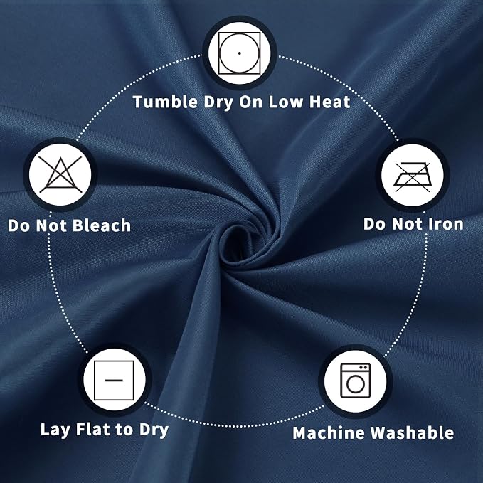 PureFit 6 Pack Rectangle Navy Blue Table Cloths 60 x 126 Inch for 6Ft Tables, Stain and Wrinkle Resistant Table Linens for Home Use, Wedding, Party, Banquet and Campingc