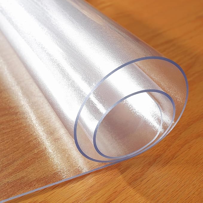 Frosted Clear Table Protector 36 x 96 Inch, 1.5mm Thick Plastic Table Cover, Waterproof PVC Clear Table Cover Protector, Desk Protector Mat, Writing Desk Pad for Desktop, Coffee & Dining Room Table
