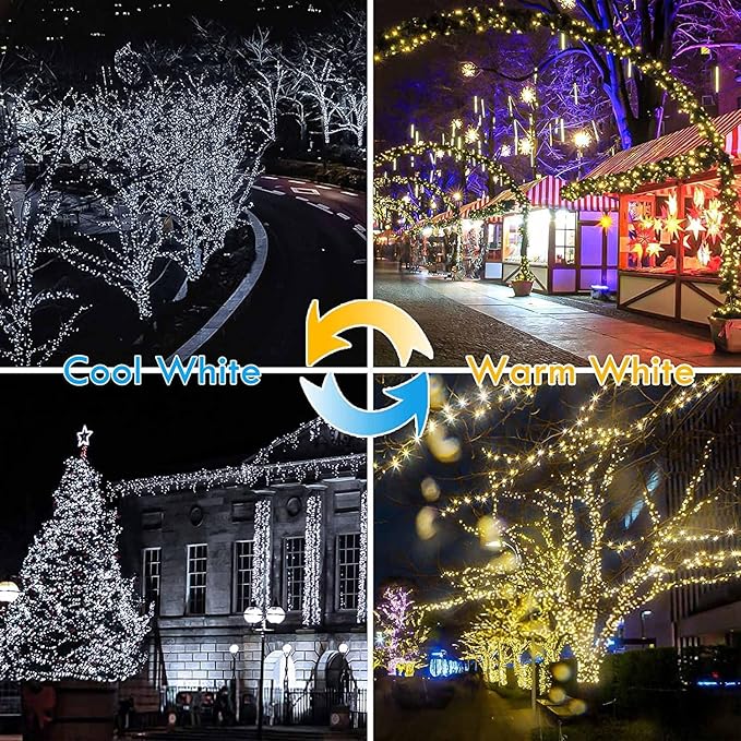 Warm White ⇋ Cool White 66Ft 200LED Christmas Fairy Lights Plug in with Remote, Waterproof String Lights Outdoor Indoor 10 Modes with Timer, Twinkle Lights for Girl's Room Garden Christmas Decorations