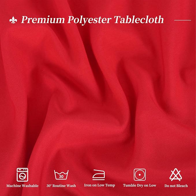 12 Pack Round Tablecloths - 90 Inch, Red Polyester Table Cover, Stain and Wrinkle Resistant Washable Fabric, Perfect for Wedding Banquet Parties