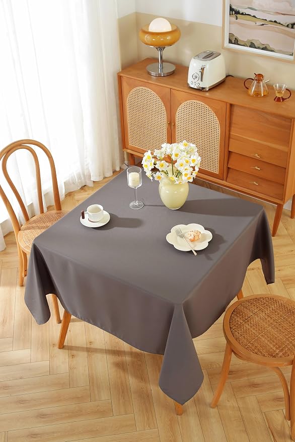 10 Pack Square Tablecloth 70 x 70 Inch Charcoal Tablecloth, Polyester Fabric Washable Table Cloth for Home, Party, Wedding or Restaurant Use.