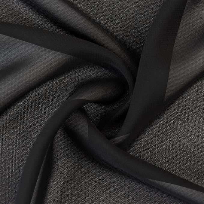 12Pack 9ft Chiffon Table Runner 14x108 Inch Sheer Romantic Table Runner for Wedding Birthday Party Bridal Shower Outdoor Decoration-Black