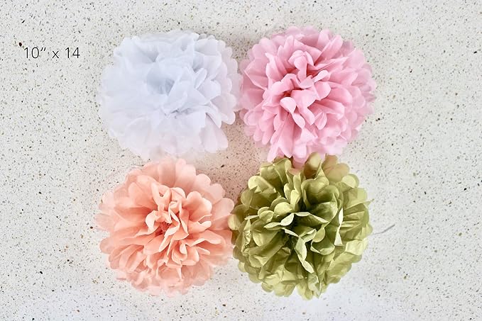 Eco Friendly Paper Party Decoration Set - 45 Pieces, Golden Blush - Plastic-Free FSC Sustainable Recyclable Reusable Pack