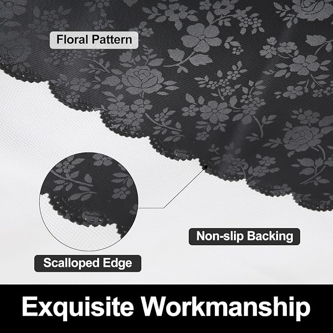 Smiry Square Table Cloth, Waterproof Heavy Duty Vinyl Tablecloths, Wipeable Washable Table Cover for Kitchen and Dining Room (Black, 70" x 70")