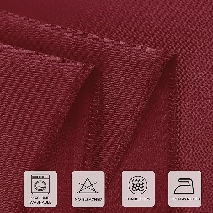 8 Packs Burgundy Tablecloth Rectangle 60x126 Inch Rectangular Table Cloths for 8ft Rectangle Tables, Wrinkle Resistant Polyester Fabric Washable Table Covers for Wedding Party Buffet