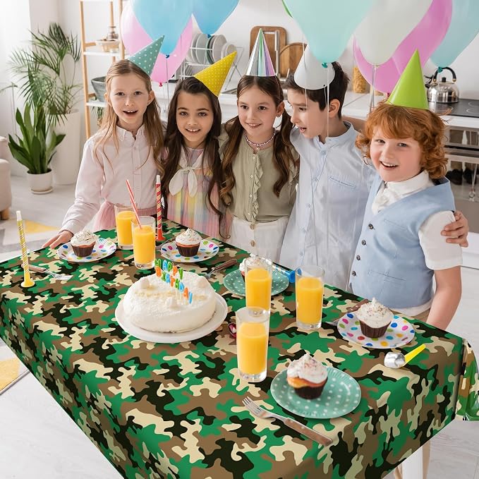 Kochorie 100 Ft x 54 Inch Camo Tablecloth Roll Camouflage Table Cover with Cutter Box Disposable Plastic Camo Table Cover Party Tablecloth Decorations for Camouflage Themed Party Supplies
