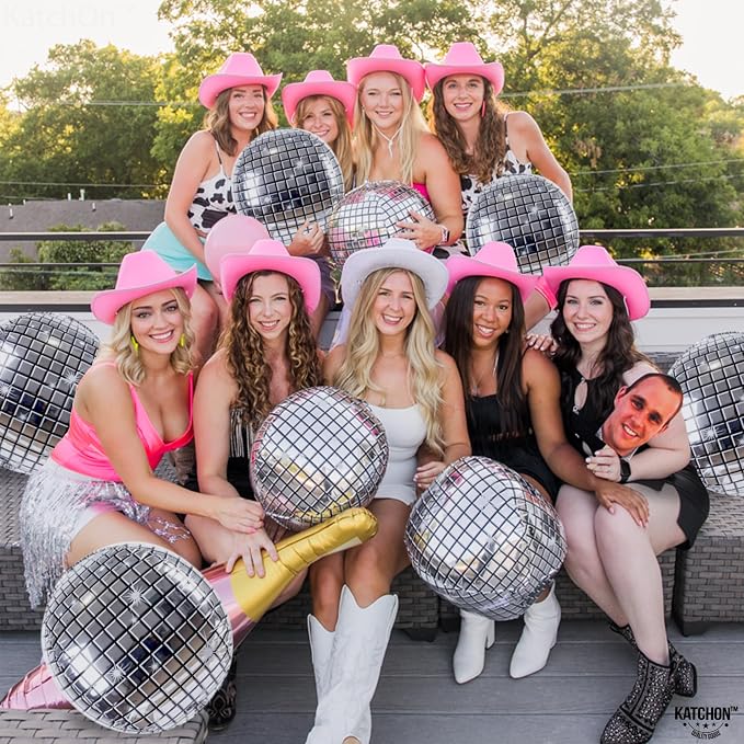 KatchOn, Silver Disco Ball Balloons - 22 Inch, Pack of 12 | Disco Party Decorations | 4D Sphere Disco Balloons for 70s Theme Party Decor, Bachelorette Party Decoration, Graduation Decorations 2026