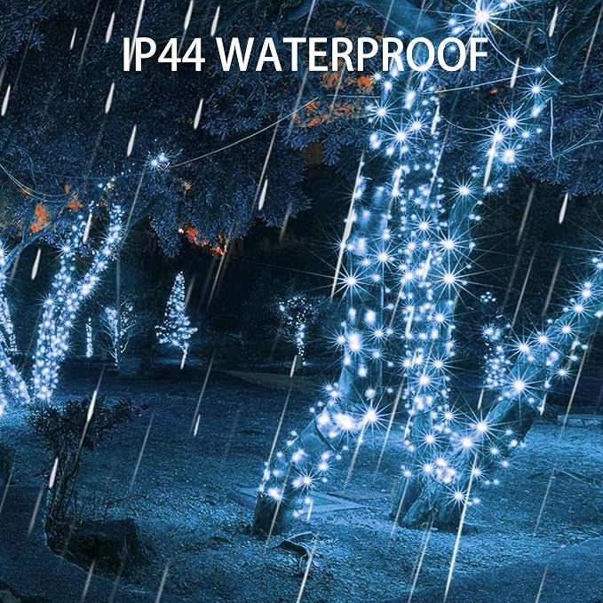 Dazzle Bright Christmas String Lights, 100 LED 33 FT Connectable Fairy Lights with 8 Modes, Waterproof Christmas Decorations for Indoor Outdoor Holiday Party Home Tree Decor (White)