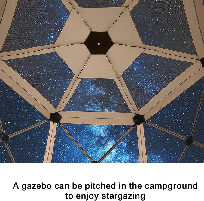 COBIZI 12x12 FT Pop Up Canopy Extendable Tent, Gazebos On Clearance with Removable Roof, Screened in Gazebo with sidewalls, Screen Tents Portable carpas para Patio for Outdoor Camping,Backyard,Khaki
