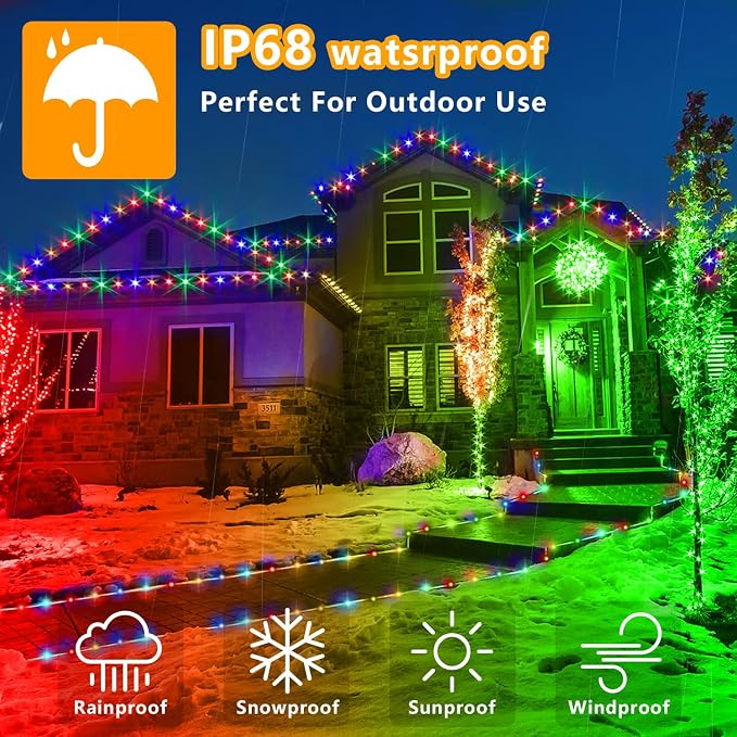 LED Rope Lights Indoor with USB Powered, 66ft 200 LED String Lights Outdoor Waterproof, Tube Lights with 16 Color Changing,Rope Lights for Outside Christmas, Garden, Party,Camping