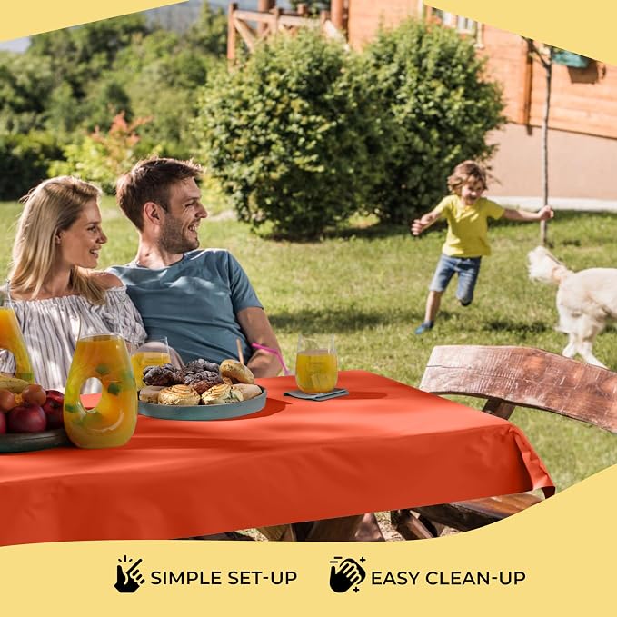 Party Solids 66% Thicker Premium Orange Plastic Table Cover Roll 40" X 300' Table Cloth Plastic Cover Roll Quality Thick Banquet Rolls Disposable Tablecloth Rolls Strong American Based Company