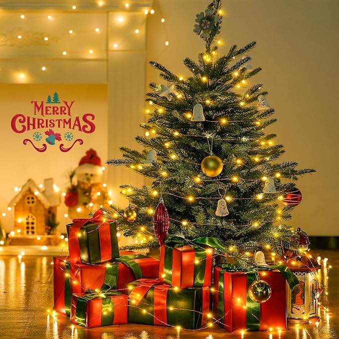 JMEXSUSS 200 LED Fairy Lights Plug in, 66 ft String Lights Indoor Bedroom | Remote Control Warm White 8 Modes Twinkle Lights with Wheel for Room Dorm Party Christmas Tree