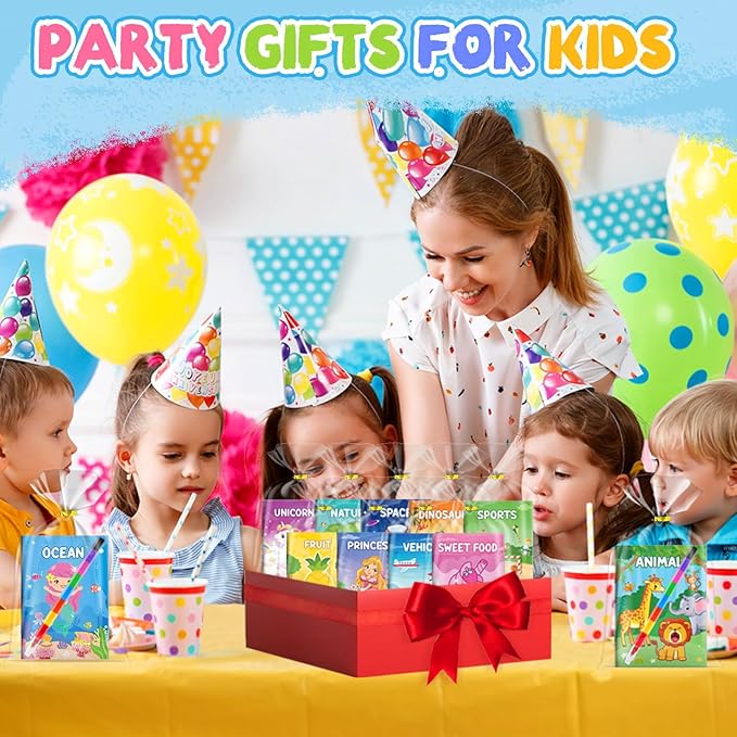 ZMLM 16 Pack Coloring Books for Kids with Crayons,Graduation Party Favors for Kids 4-8, Goodie Bags Stuffers for Toddlers, Classroom Prizes Birthday Return Gifts (Party)