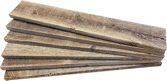 Rustic Revival | Handmade Reclaimed Barnwood Craft Bundle | Unfinished Authentic Weathered Wood Planks for DIY, Home and School Projects (48" x 3.5" x .25") 6 Pack